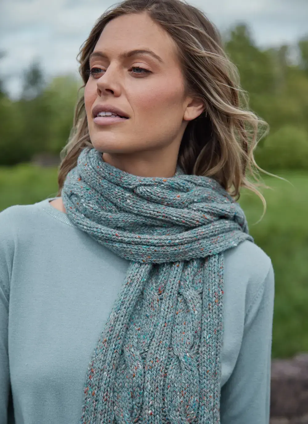Fisherman Donegal Cable Scarf