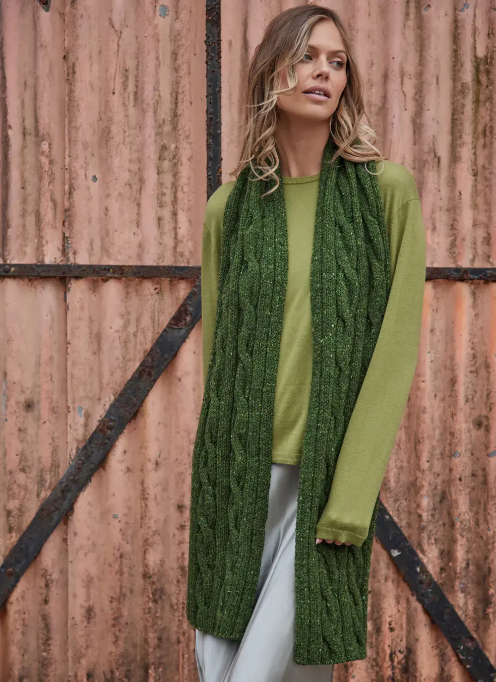 Fisherman Donegal Cable Scarf