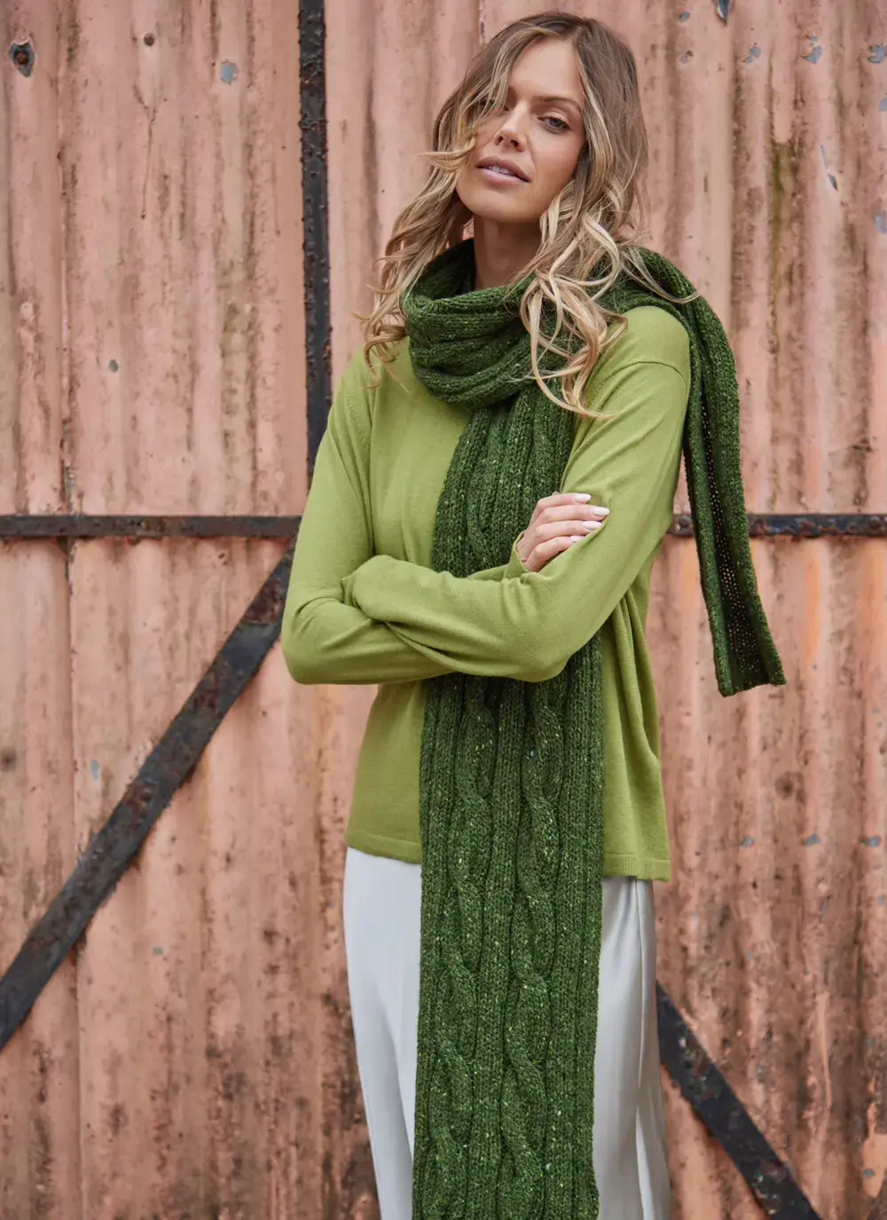 Fisherman Donegal Cable Scarf