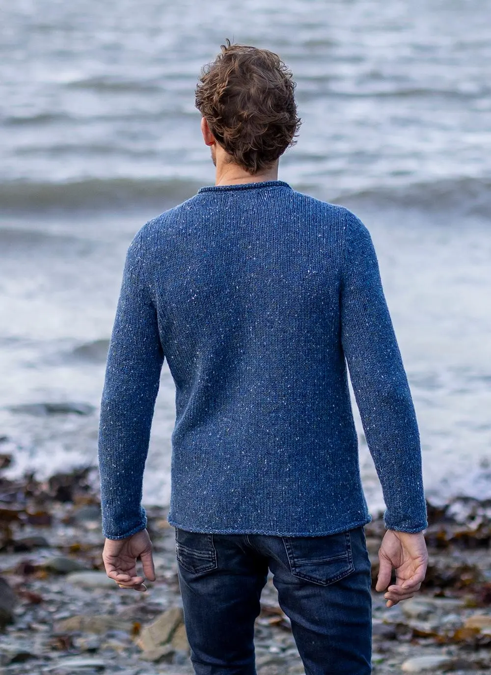 Fisherman Donegal Fleck Roll Neck Sweater