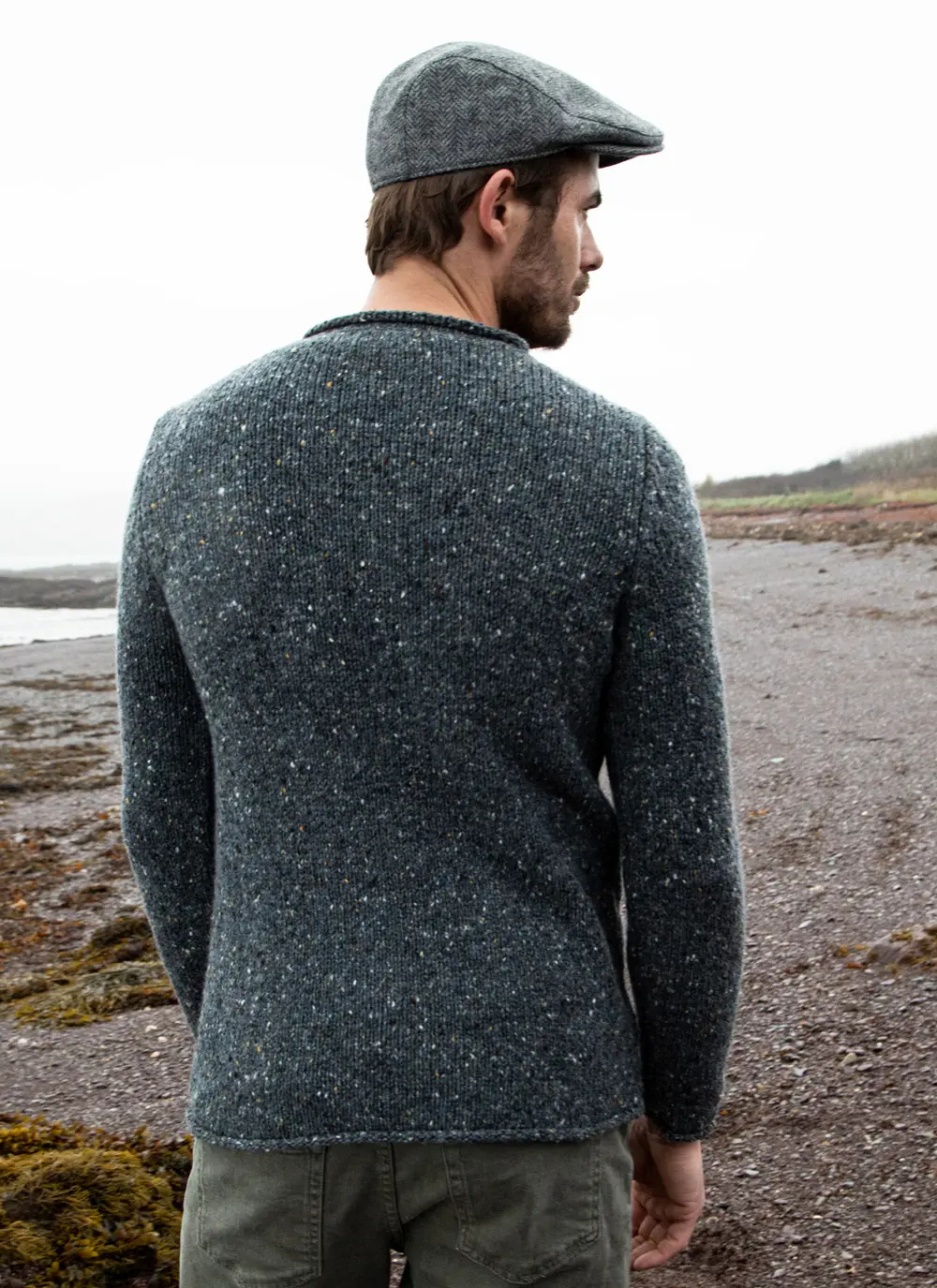 Fisherman Donegal Fleck Roll Neck Sweater