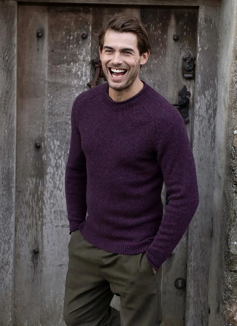 Fisherman Roll Neck Sweater With Cashmere