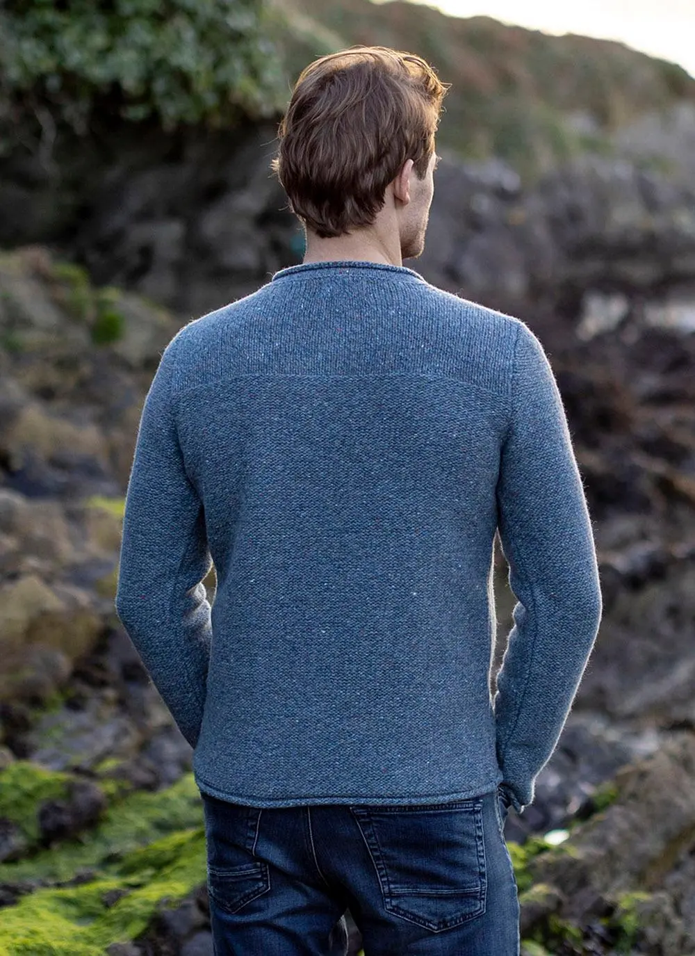 Fisherman Wool Cashmere Toggle Roll Neck Sweater