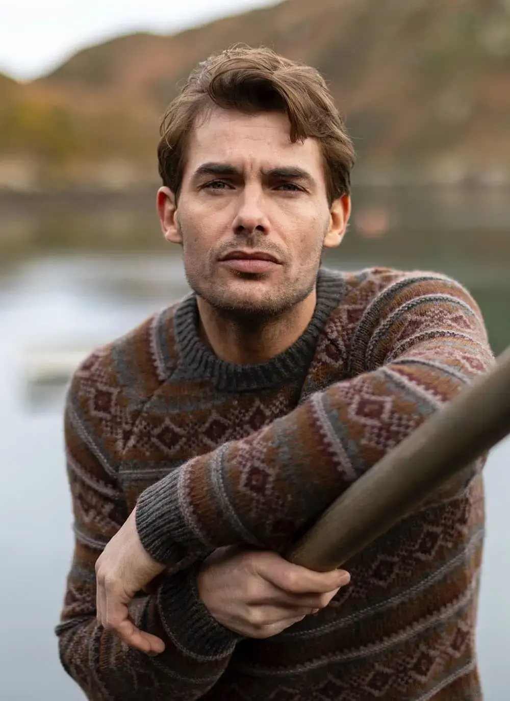 Fisherman Lambswool Fairisle Crew Neck Sweater 