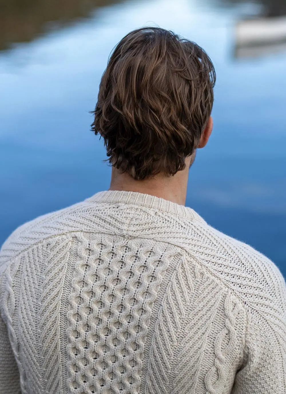 Fisherman Lambswool Aran Crew Neck Sweater