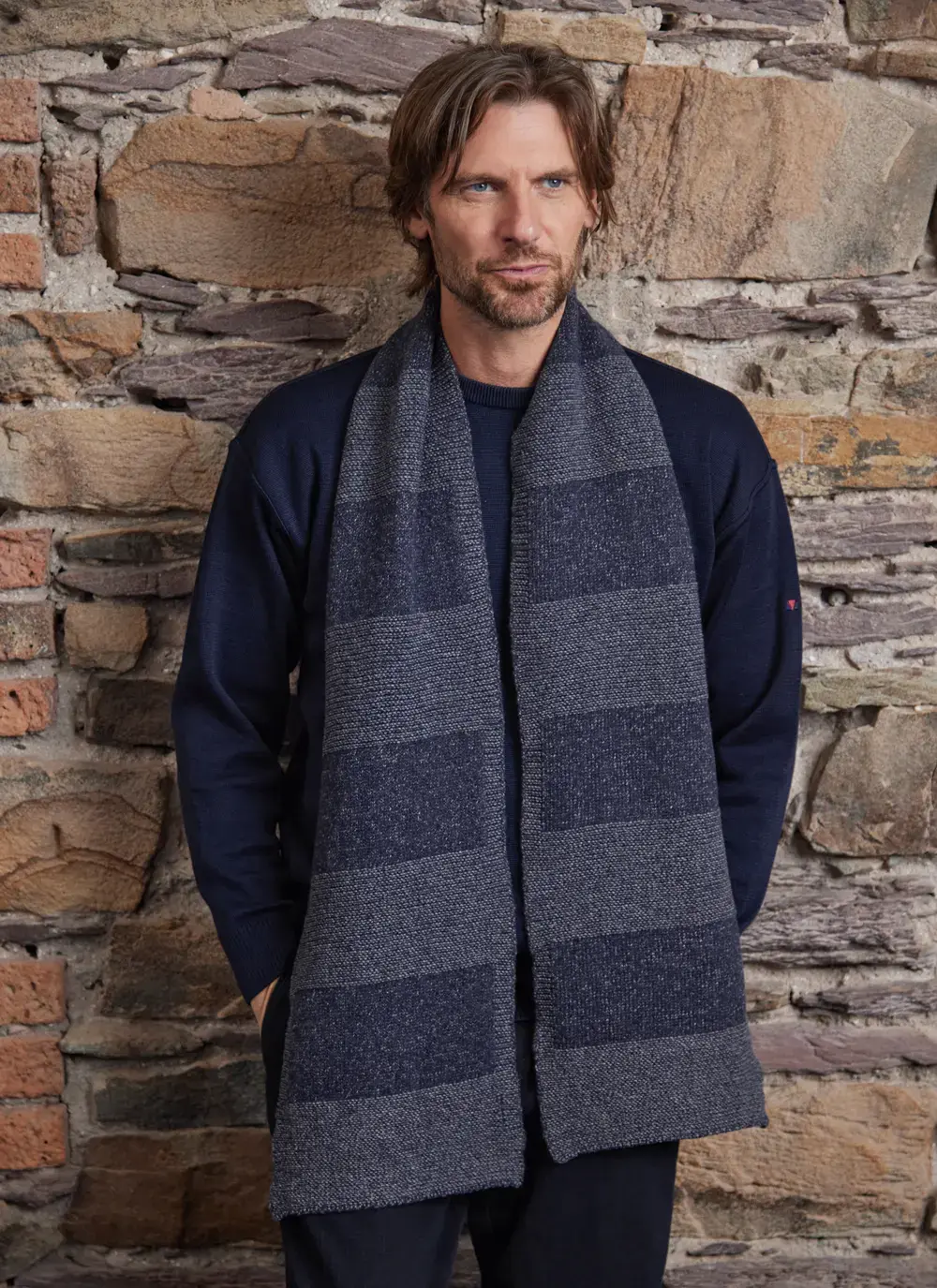 Fisherman Merino Shadow Block Scarf