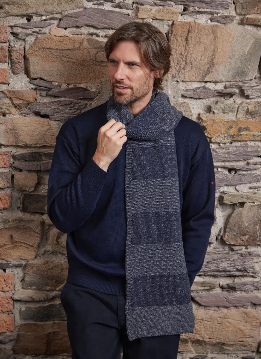 Fisherman Merino Shadow Block Scarf