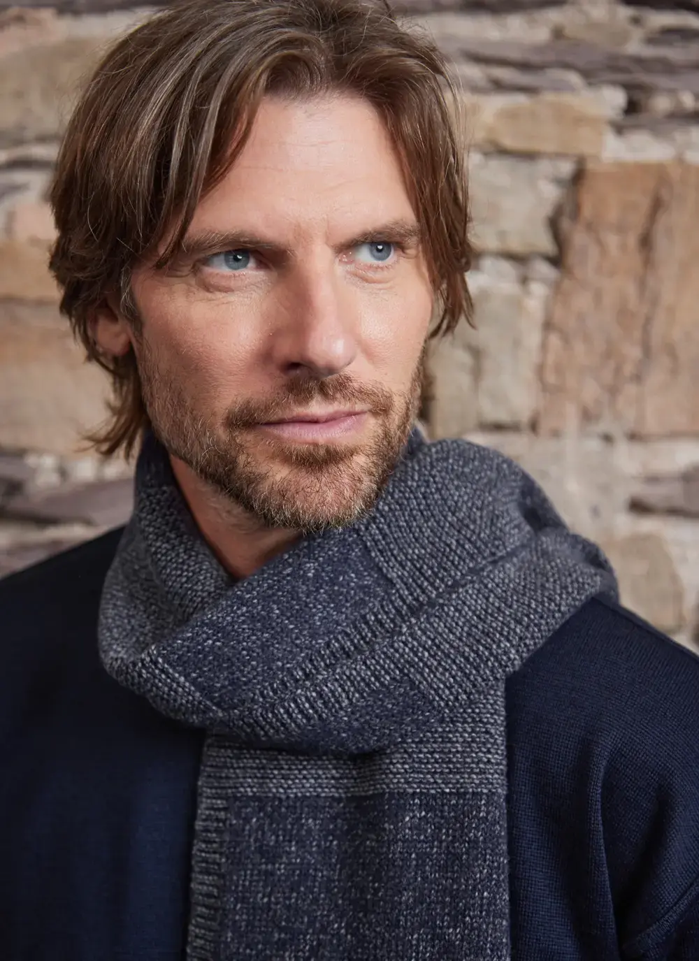 Fisherman Merino Shadow Block Scarf