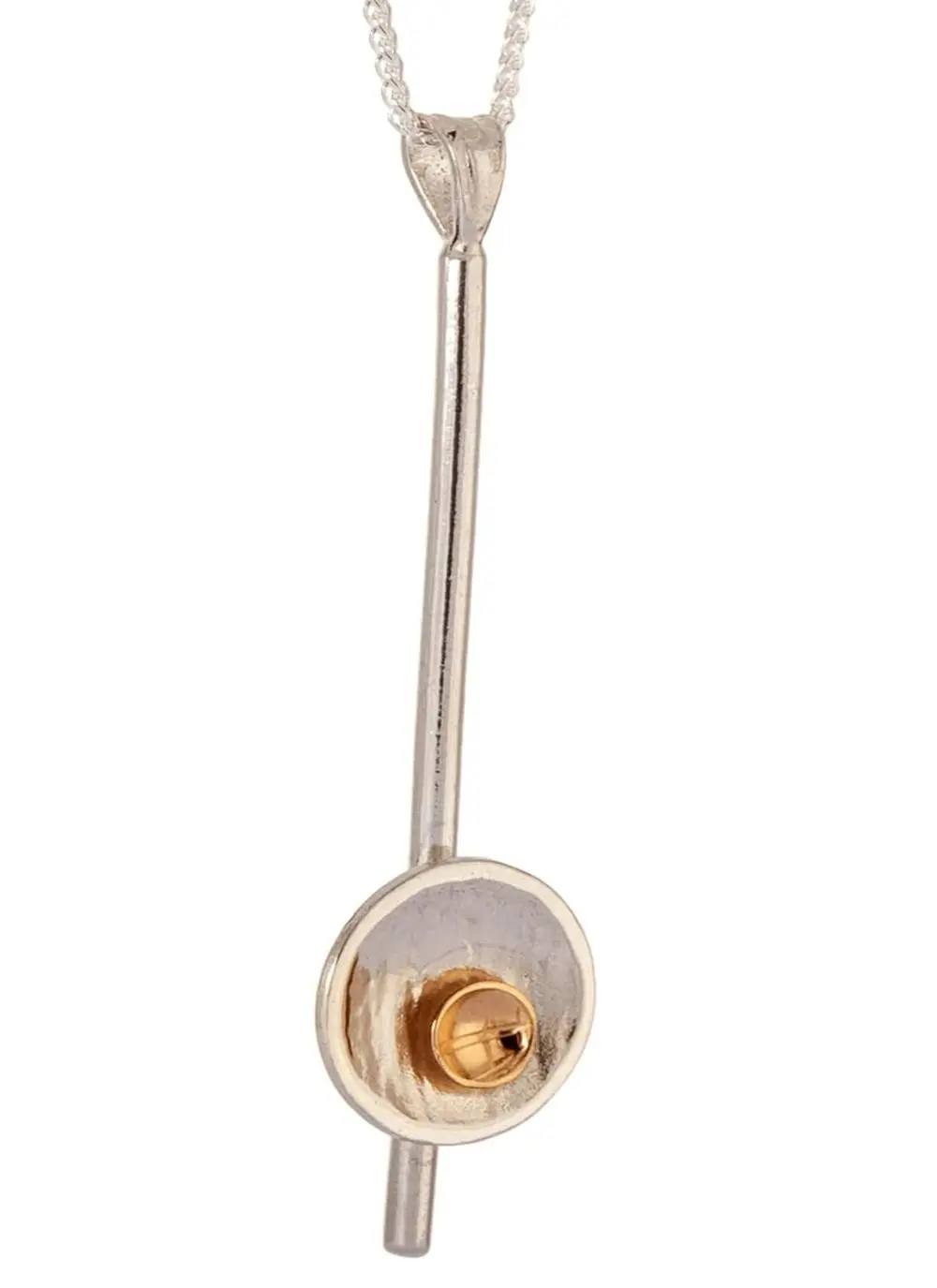 Sterling Silver & 9ct Gold Pendulum Pendant 