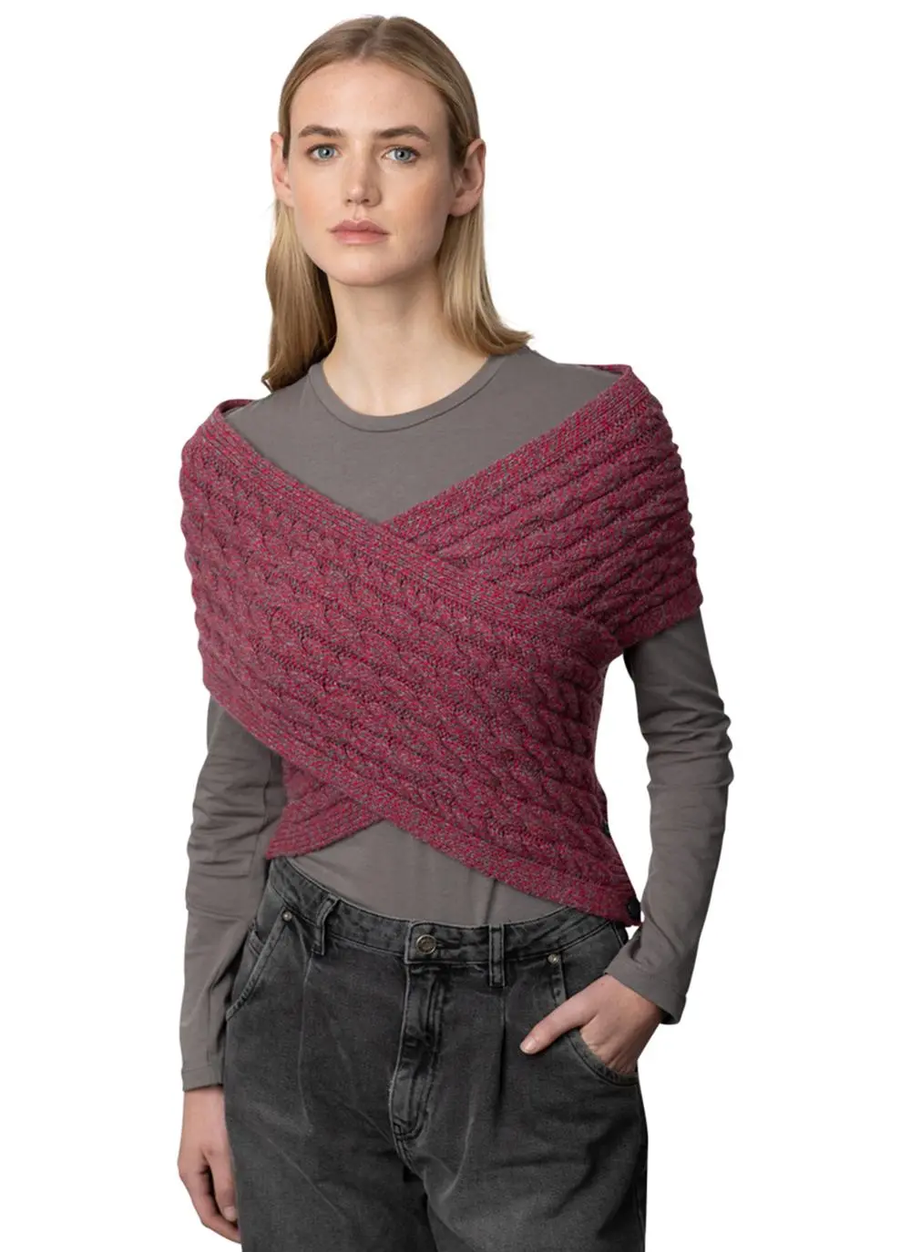 Fisherman Cashmere Aran Cable Wrap