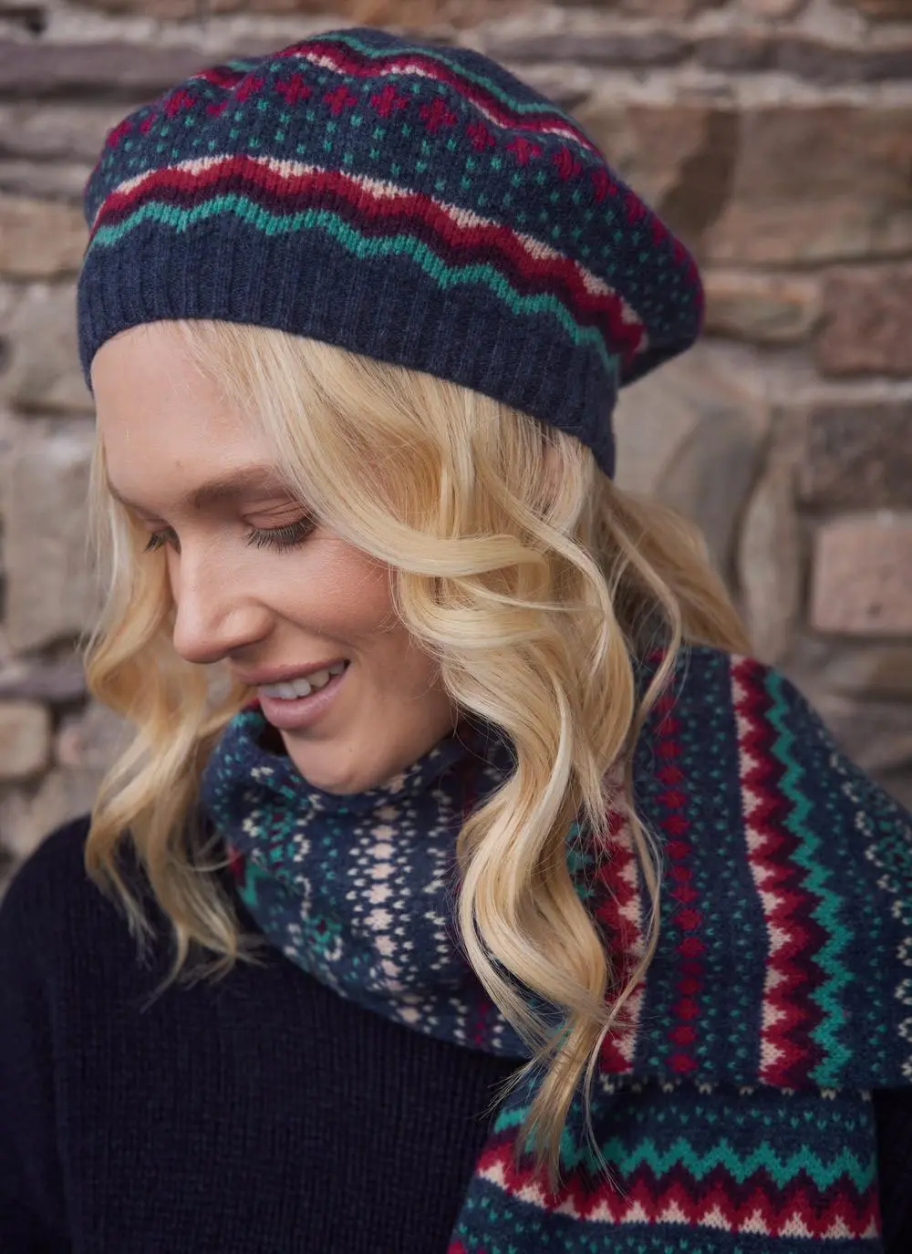 Fair Isle Hope Beret, Scarf & Gloves Set