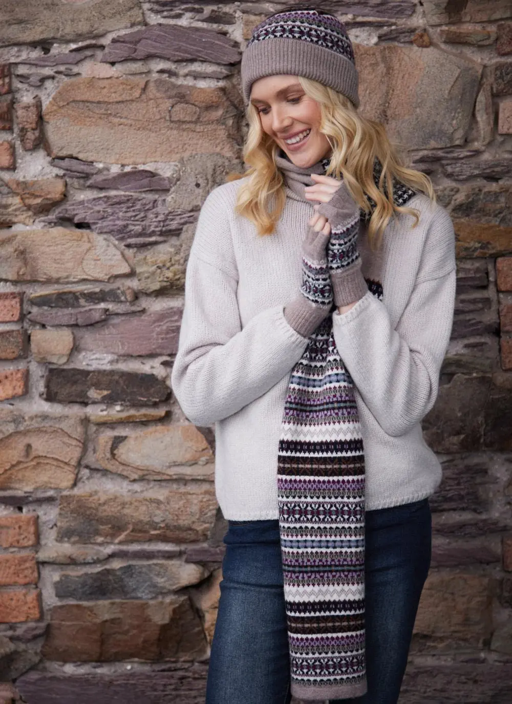 Fair Isle Kerse Hat, Scarf & Gloves Set
