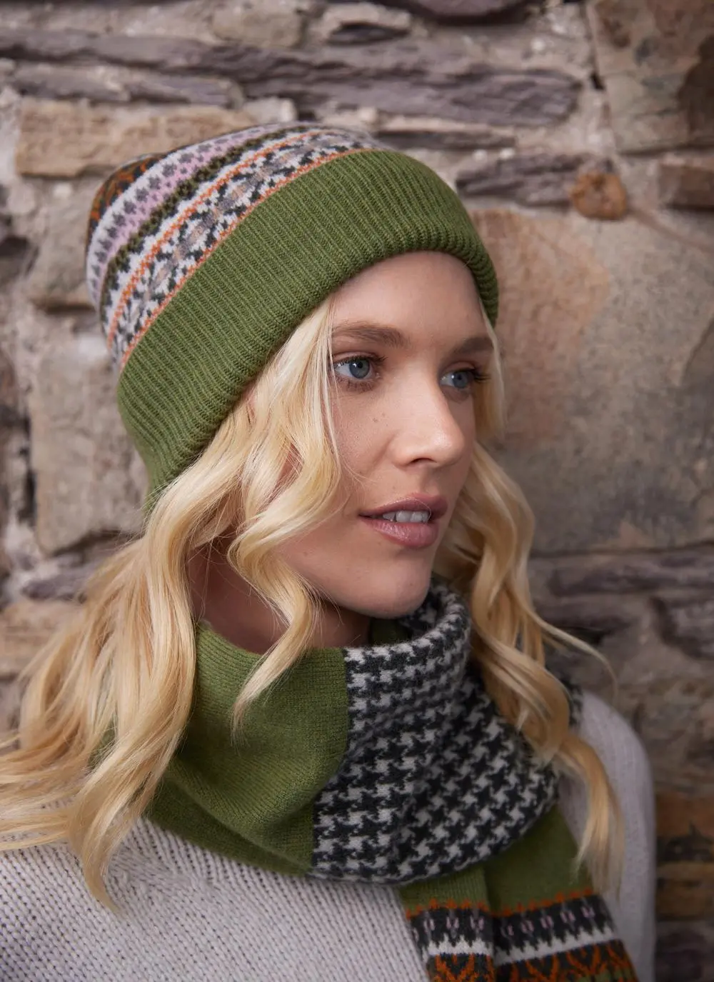 Fair Isle Kerse Knit Beanie Hat