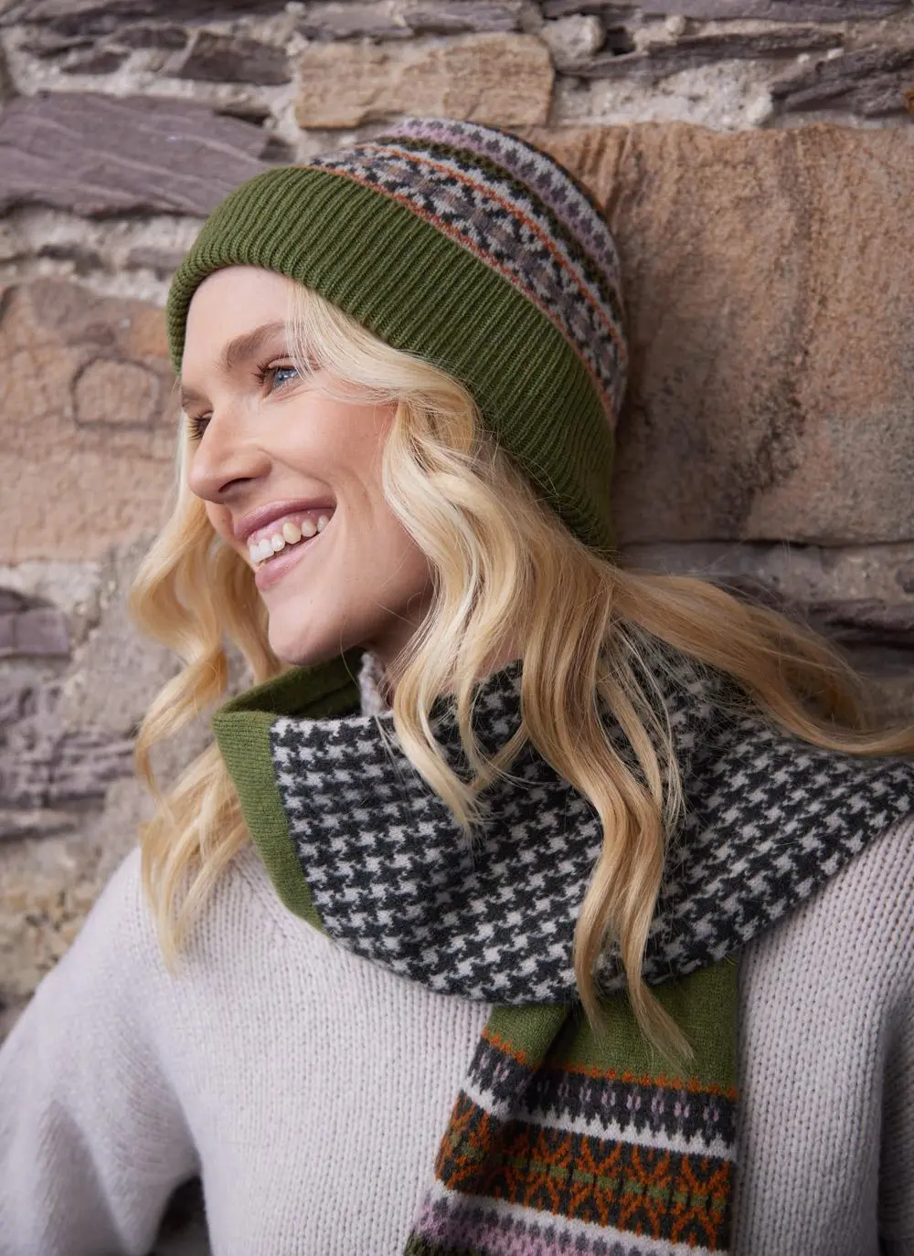 Fair Isle Kerse Knit Beanie Hat