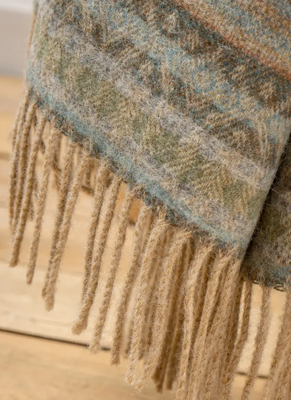 Fairisle Aqua Highland Wool Throw