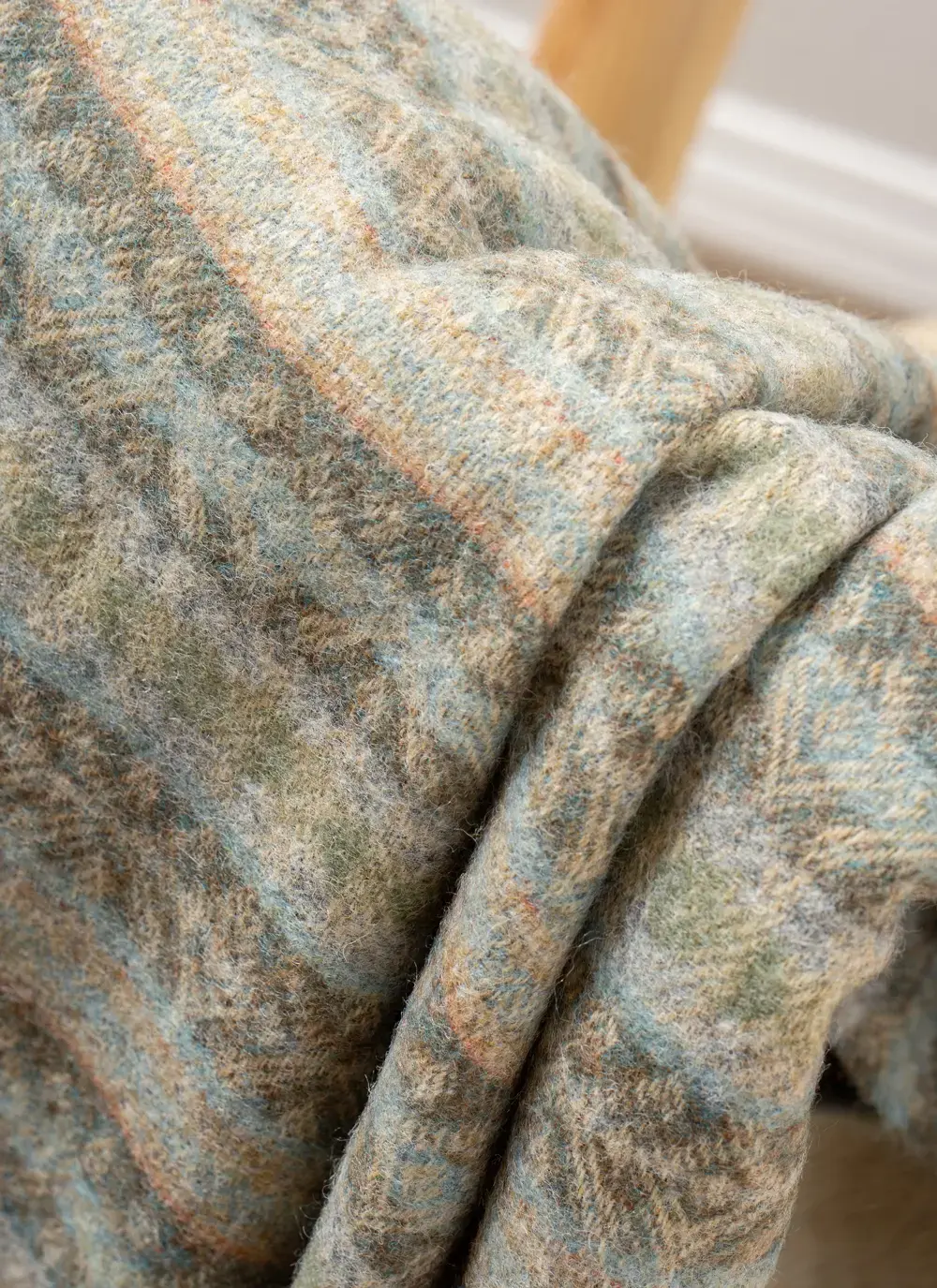 Fairisle Aqua Highland Wool Throw