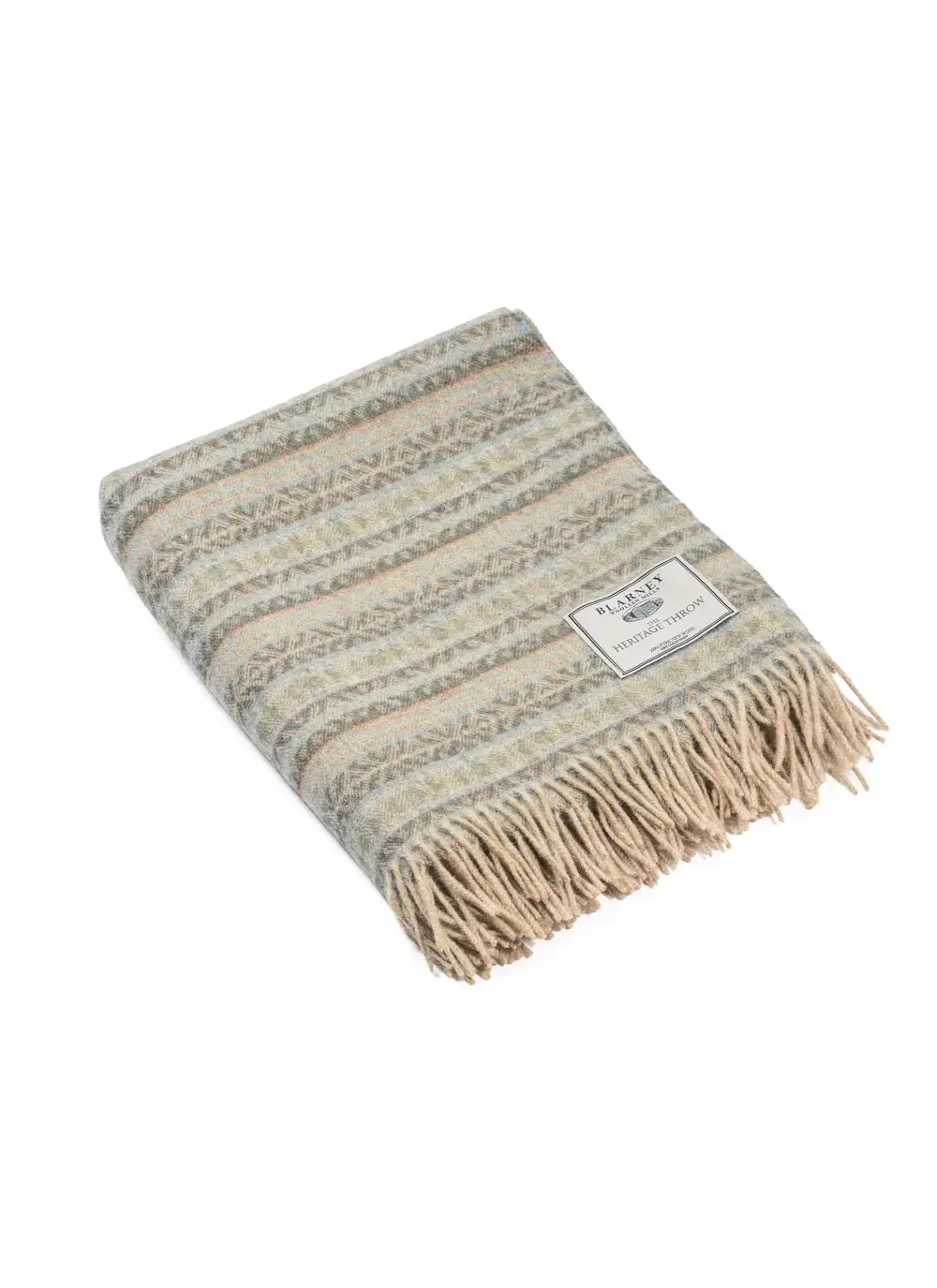 Fairisle Aqua Highland Wool Throw