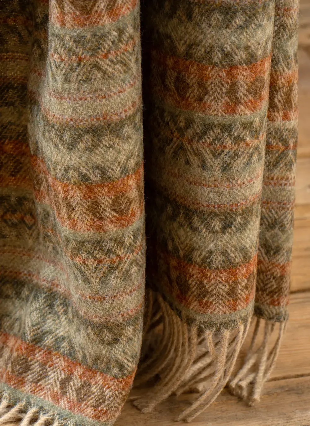 Fairisle Sage Highland Wool Throw