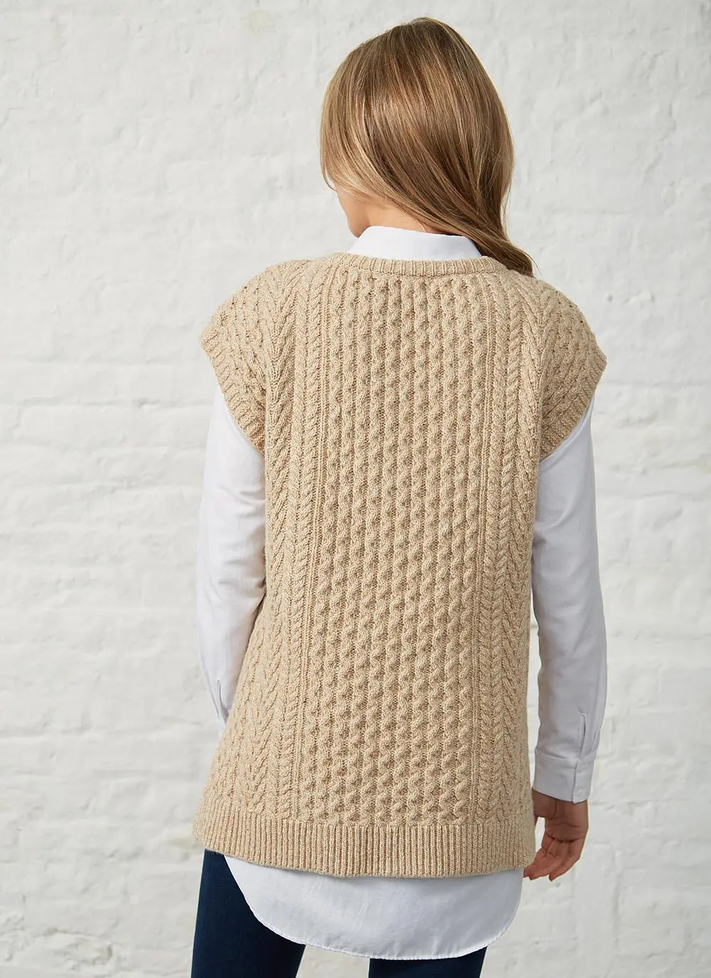 Fennel Oversized Aran Sweater Vest