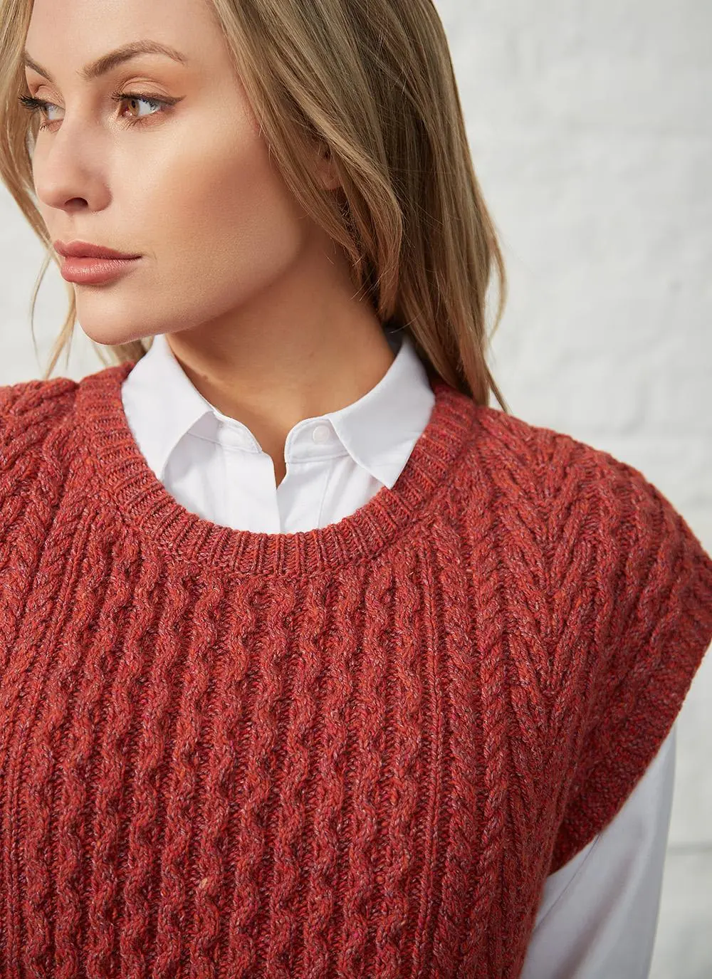 Fennel Oversized Aran Sweater Vest