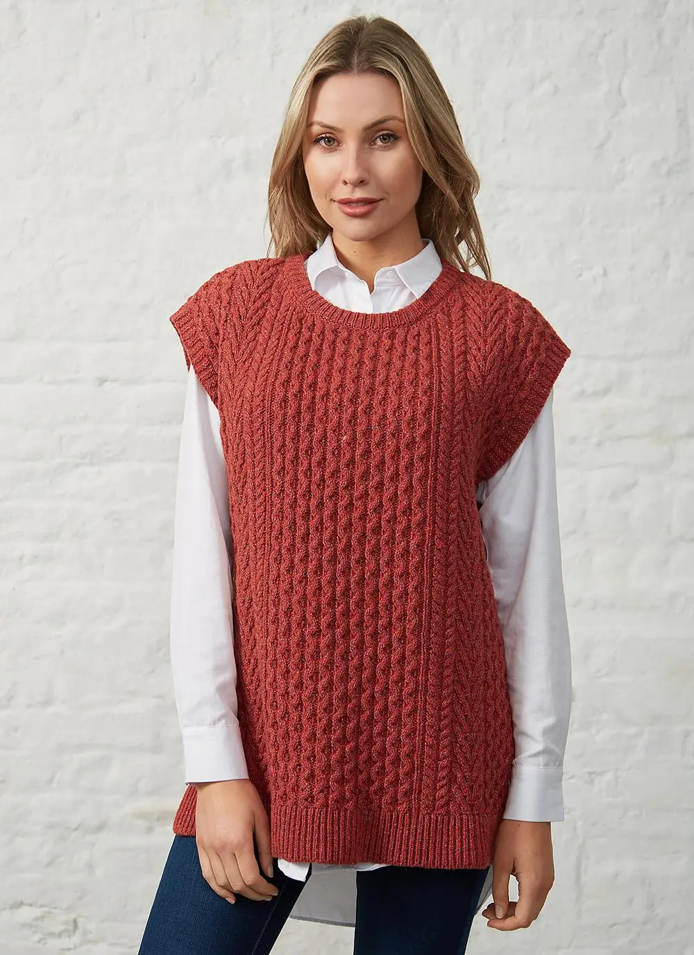 Fennel Oversized Aran Sweater Vest