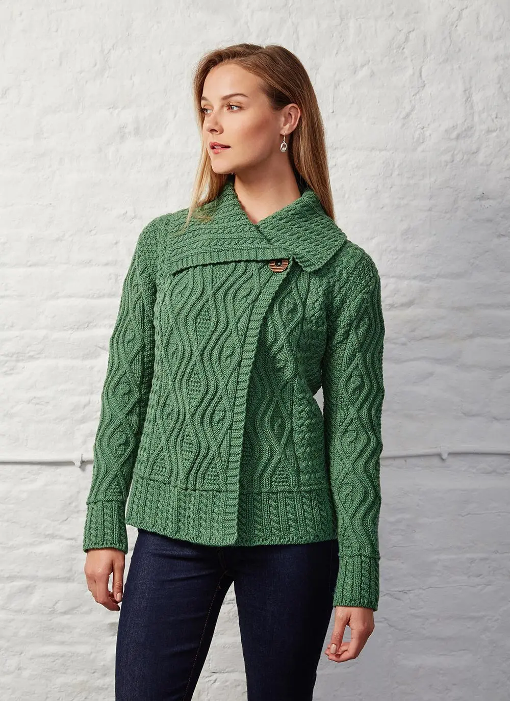 Fiona One Button Aran Cardigan