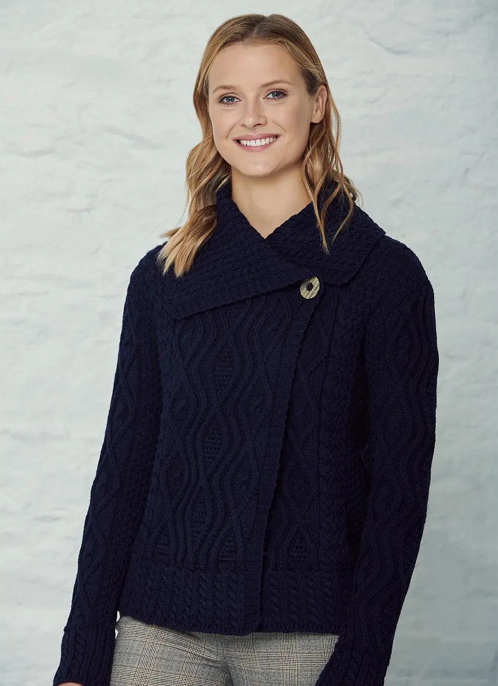 Fiona One Button Aran Cardigan