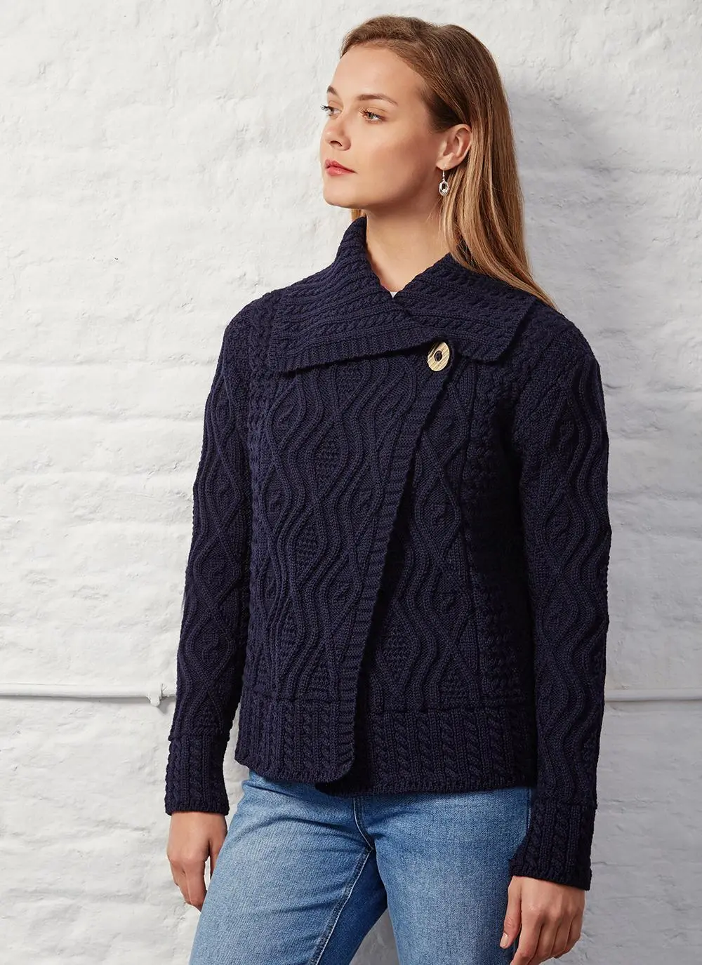 Fiona One Button Aran Cardigan