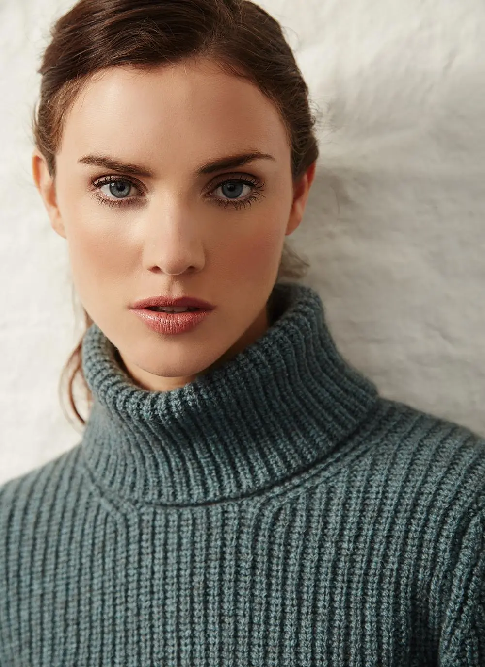 Fisherman Alpaca Ribbed Polo Neck Sweater
