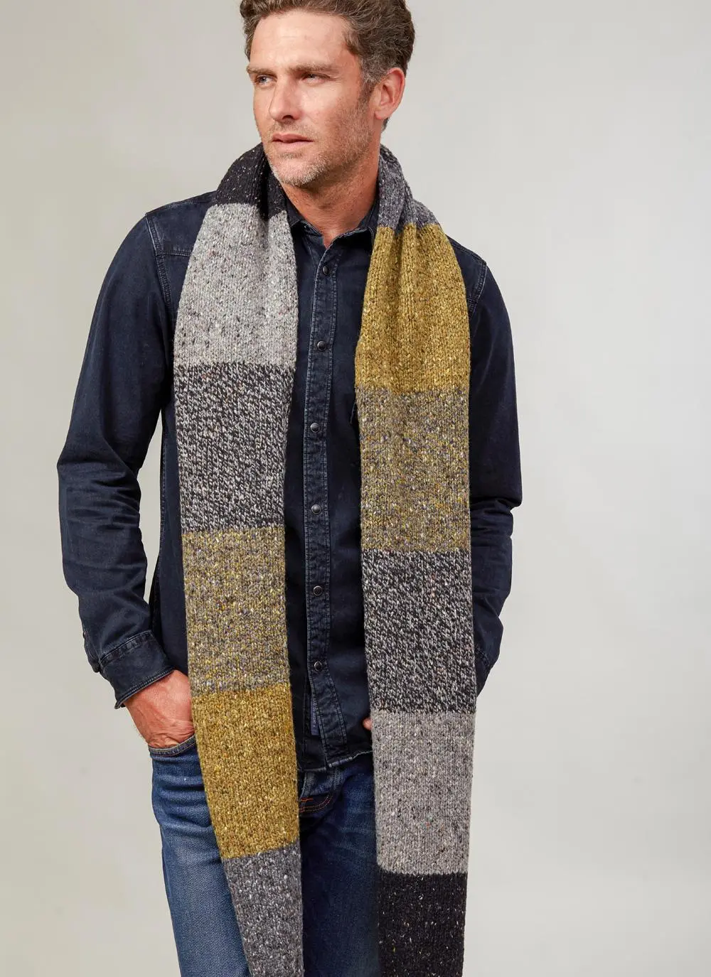 Fisherman Color Block Scarf Greenfinch