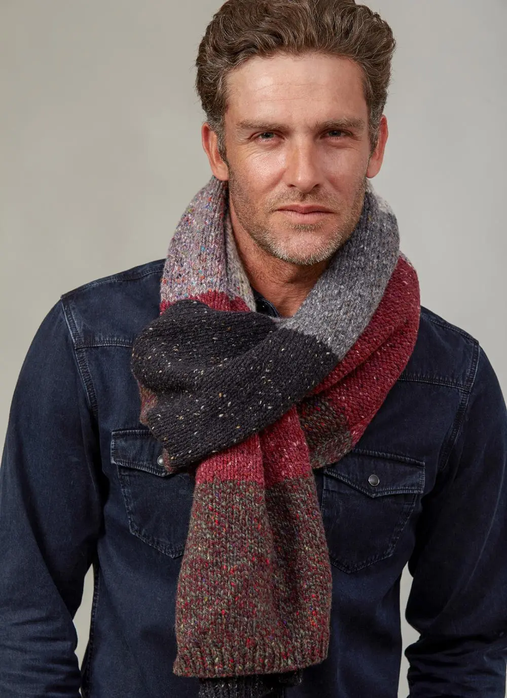 Fisherman Color Block Scarf Wildberry