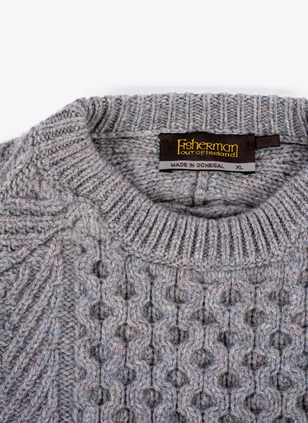 Fisherman Lambswool Aran Crew Neck Sweater