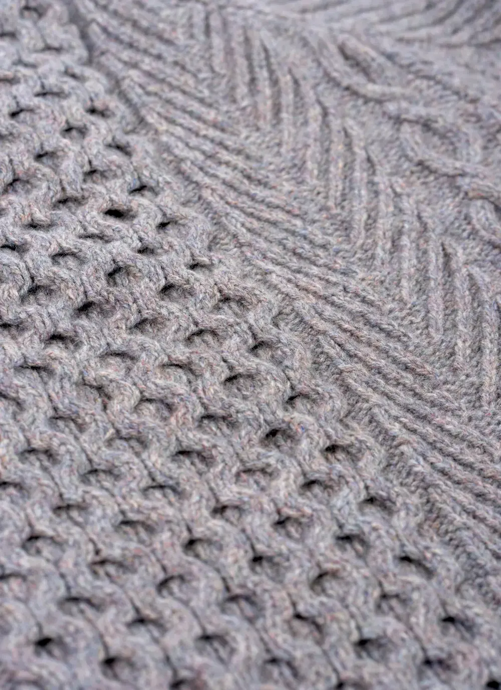 Fisherman Lambswool Aran Crew Neck Sweater