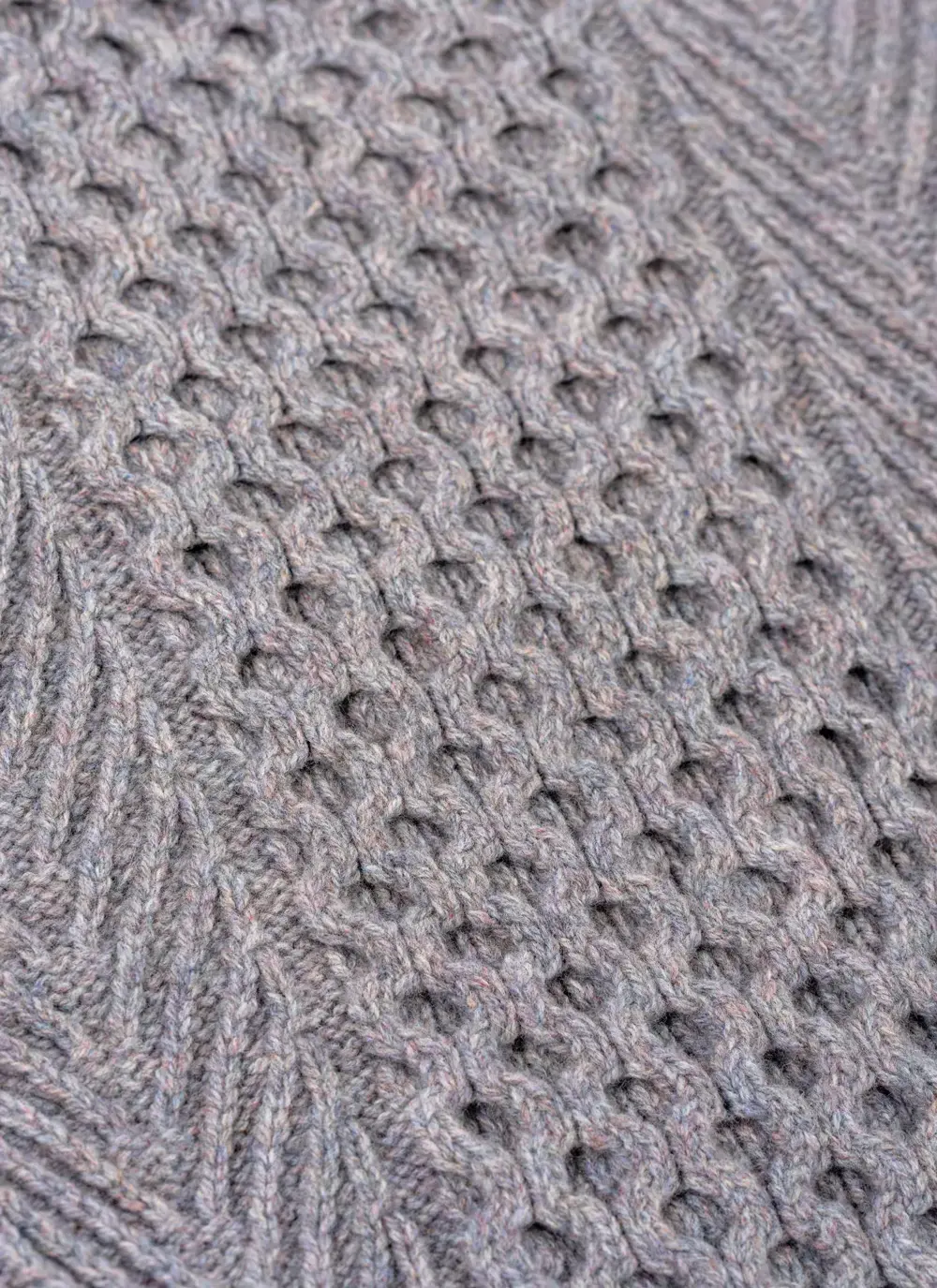 Fisherman Lambswool Aran Crew Neck Sweater
