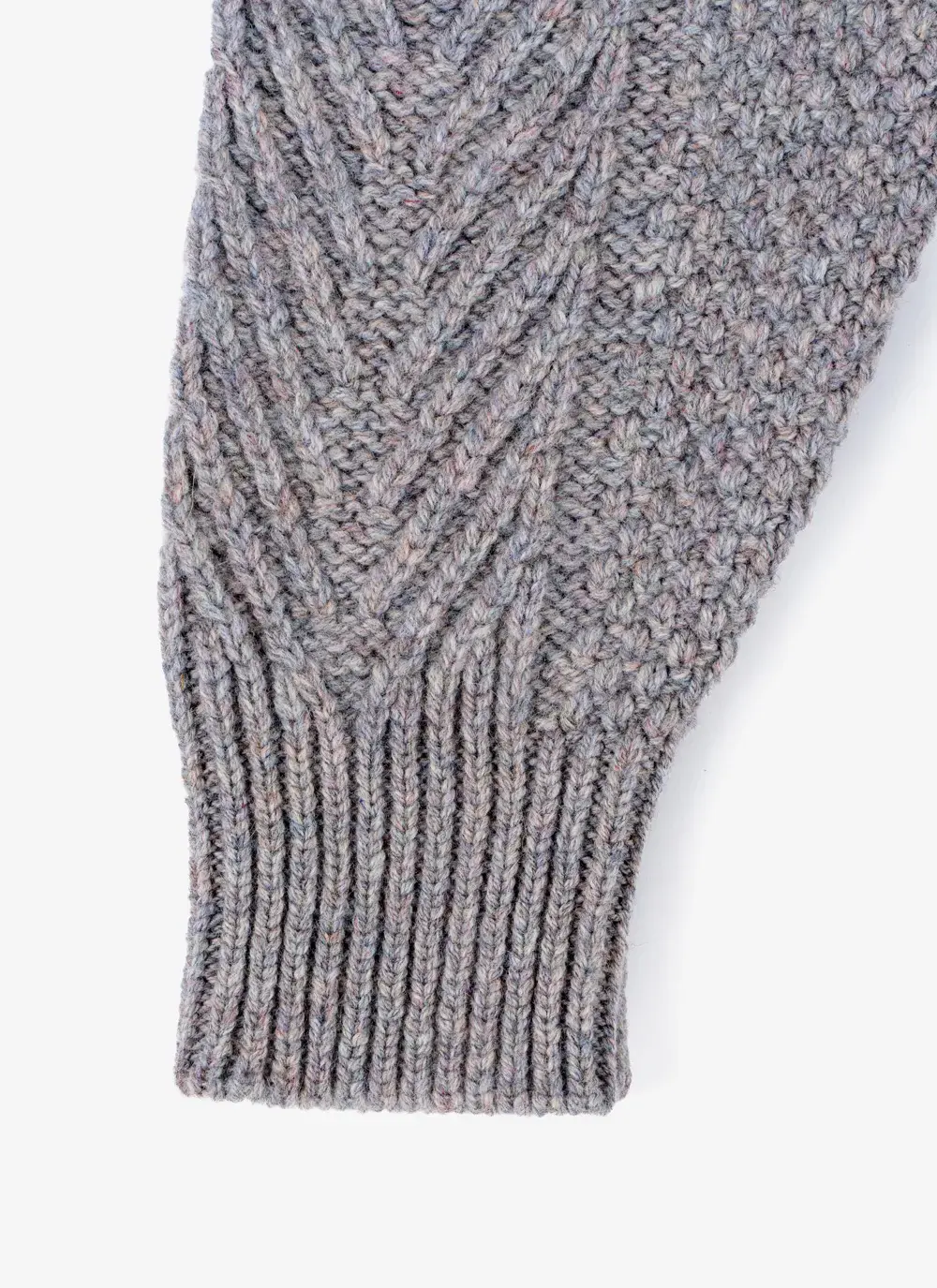 Fisherman Lambswool Aran Crew Neck Sweater