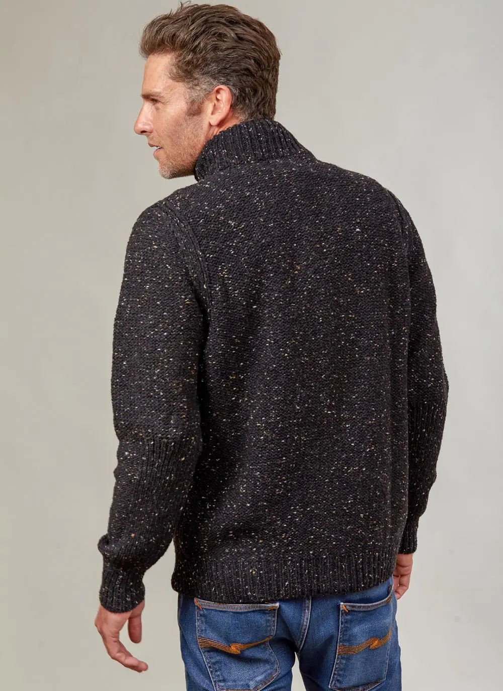 Fisherman Donegal Fleck Button Cardigan