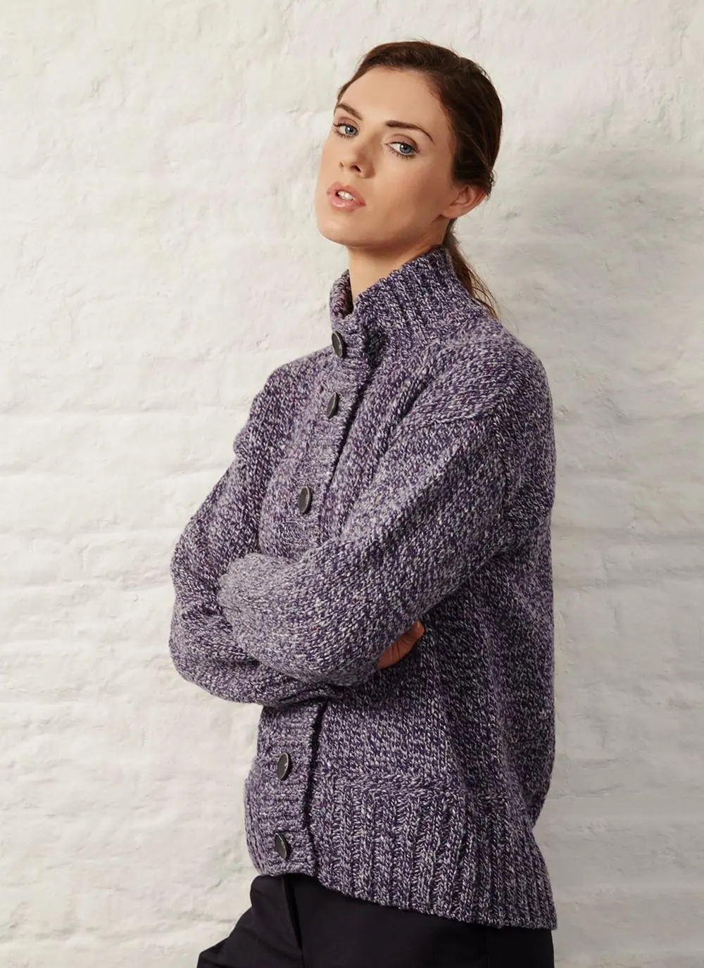 Fisherman Donegal Fleck Button Cardigan