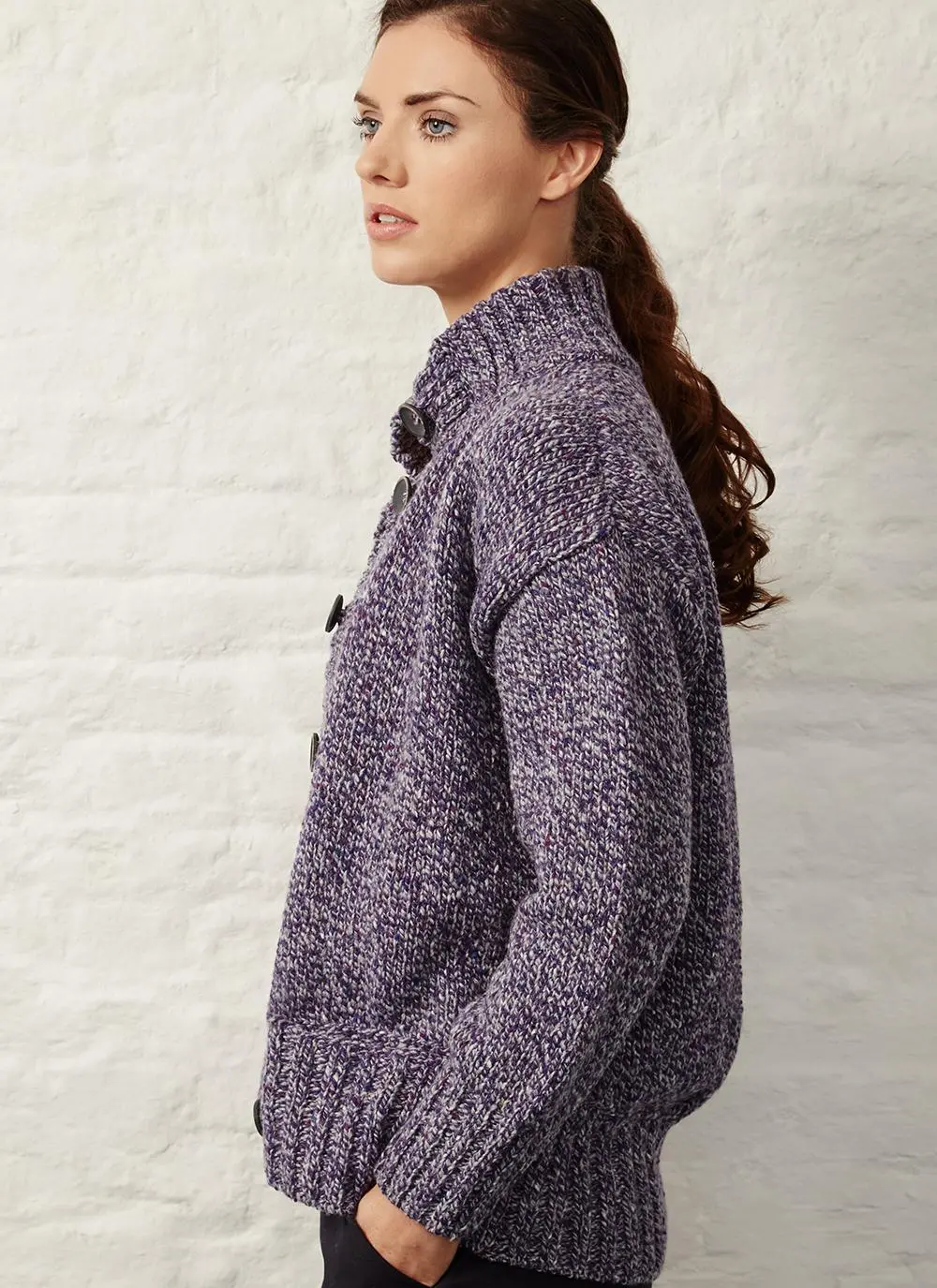 Fisherman Donegal Fleck Button Cardigan