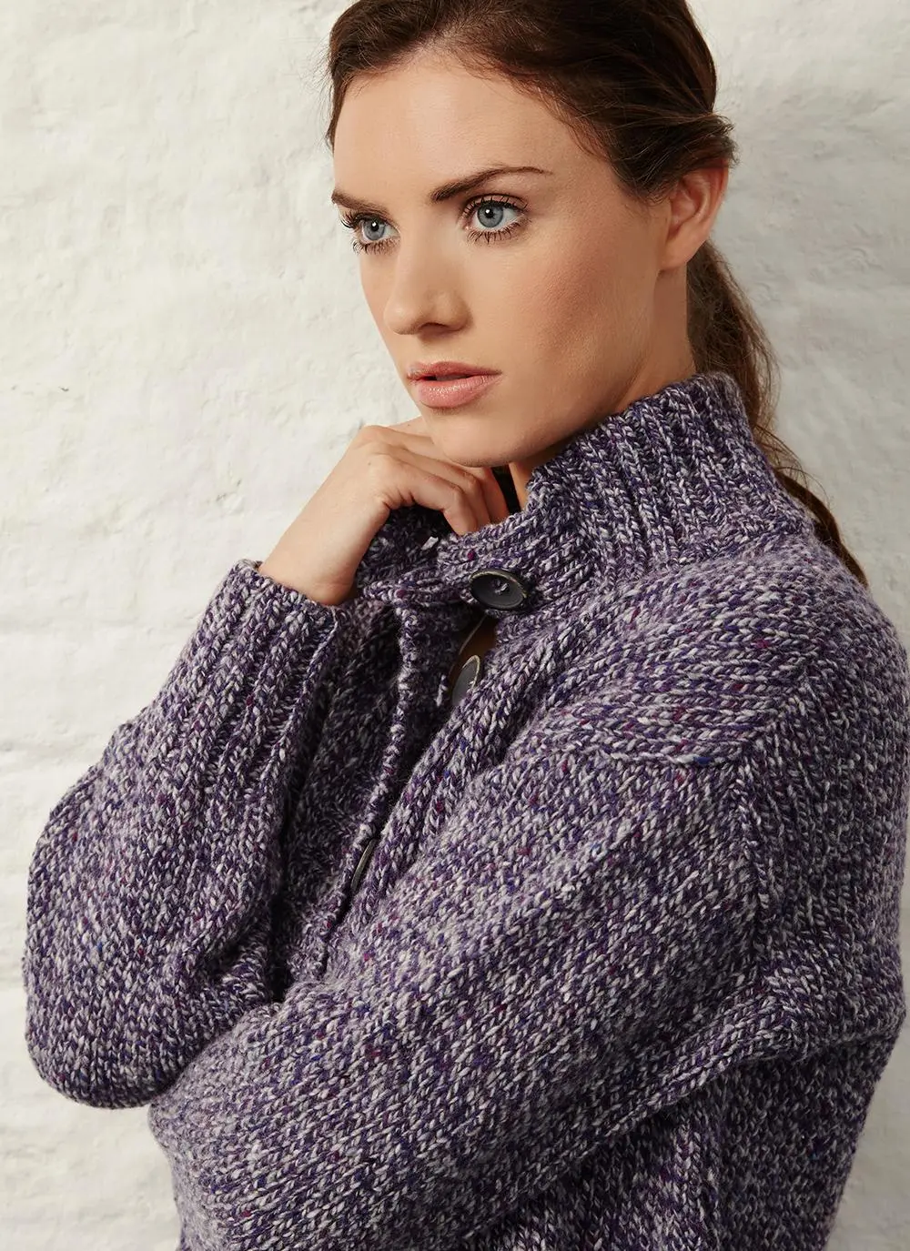 Fisherman Donegal Fleck Button Cardigan