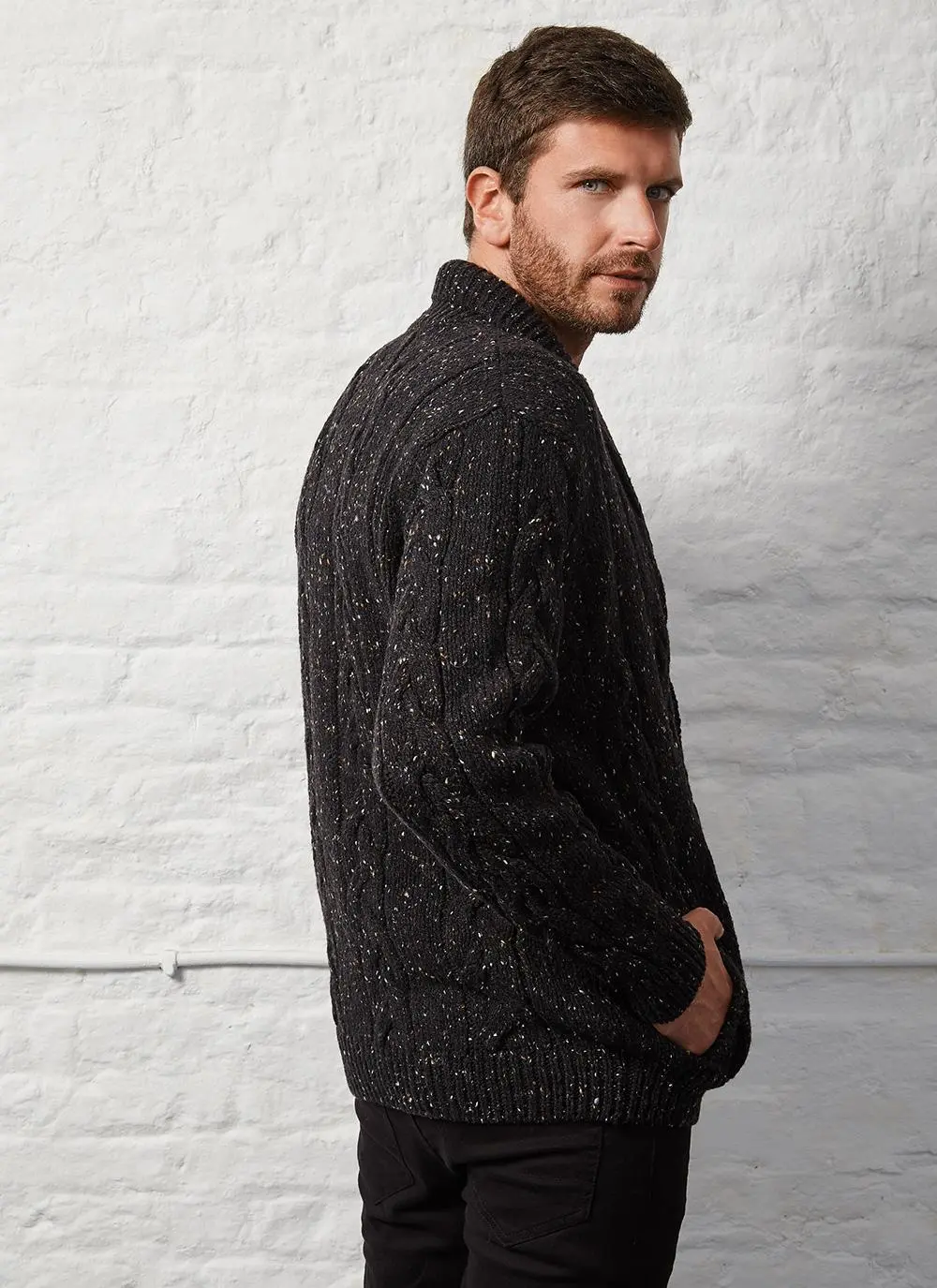 Fisherman Donegal Fleck Button Cardigan