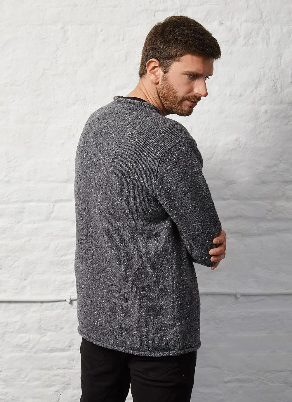 Fisherman Donegal Fleck Roll Neck Sweater