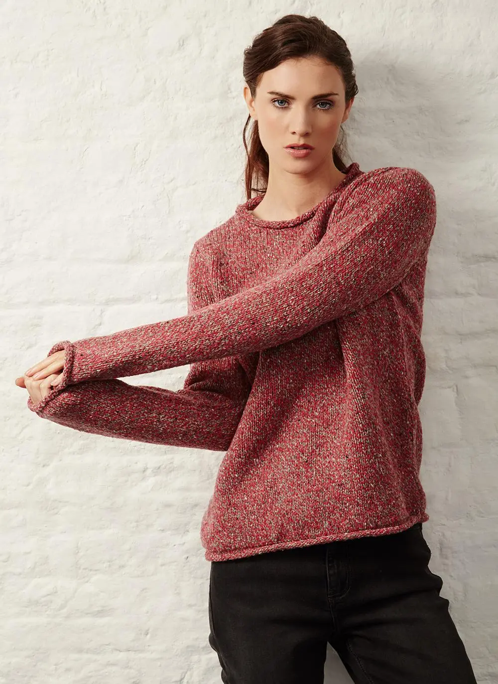Fisherman Donegal Fleck Roll Neck Sweater