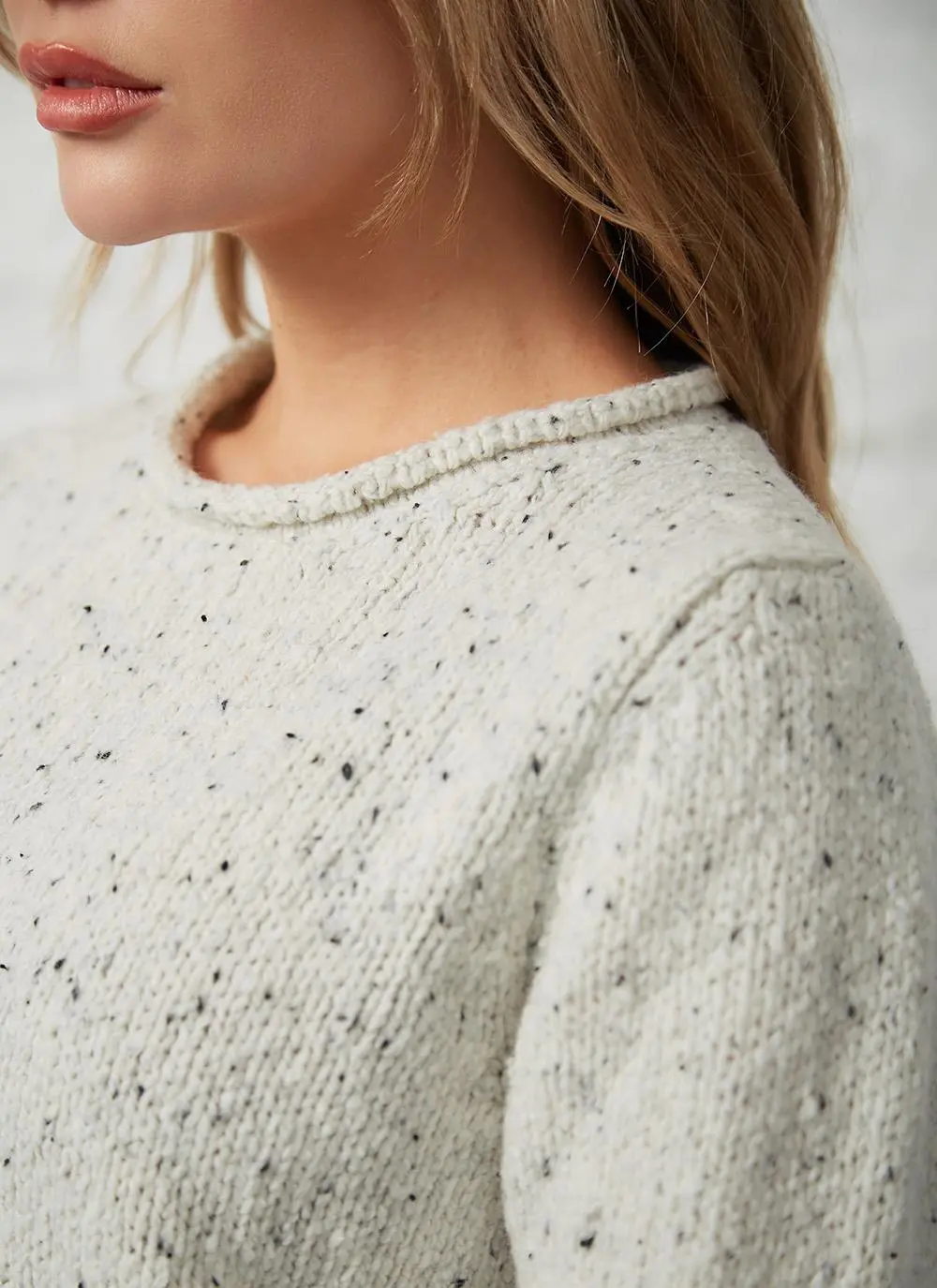 Fisherman Donegal Fleck Roll Neck Sweater
