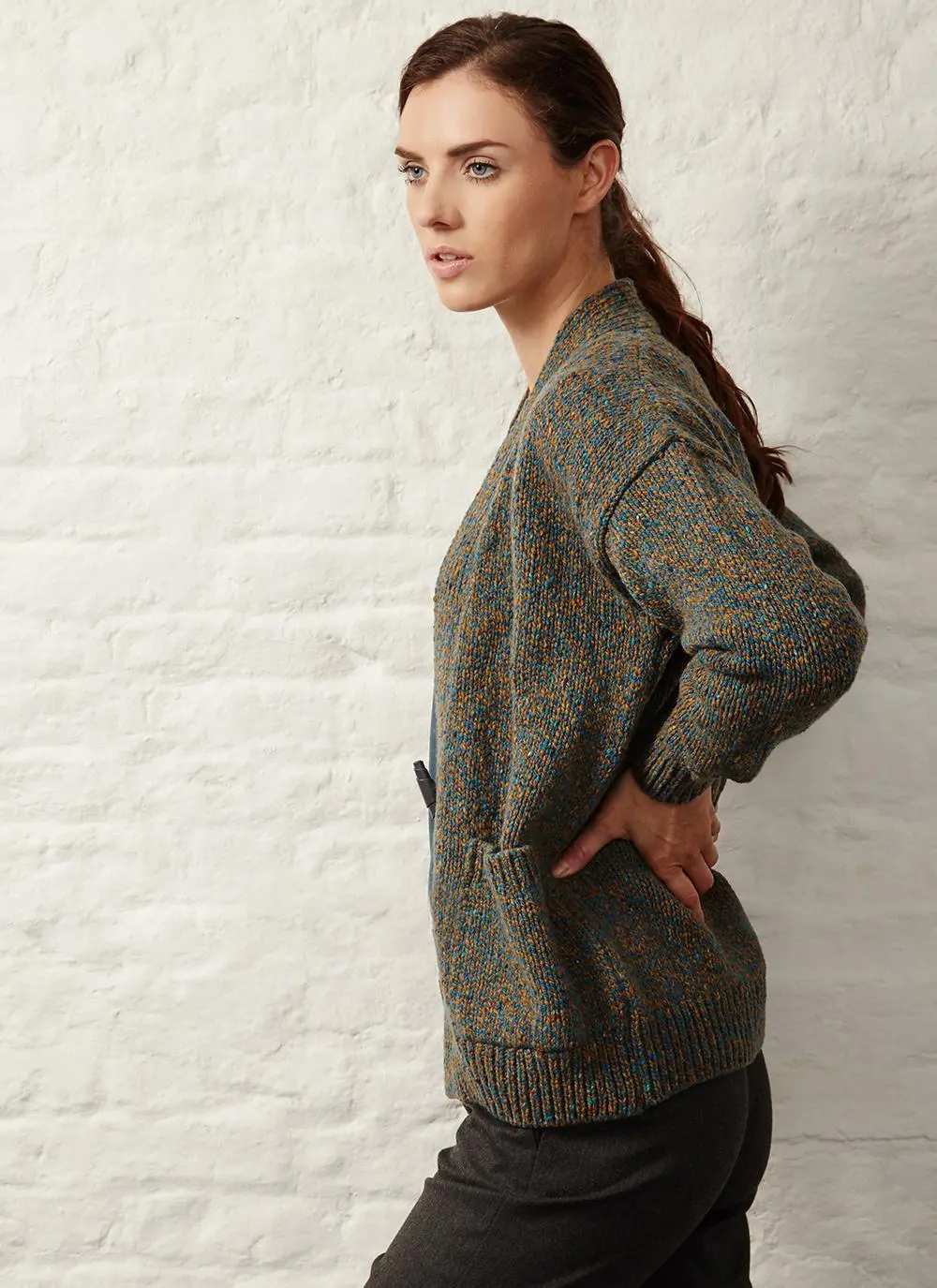 Fisherman Donegal Fleck Toggle Cardigan 