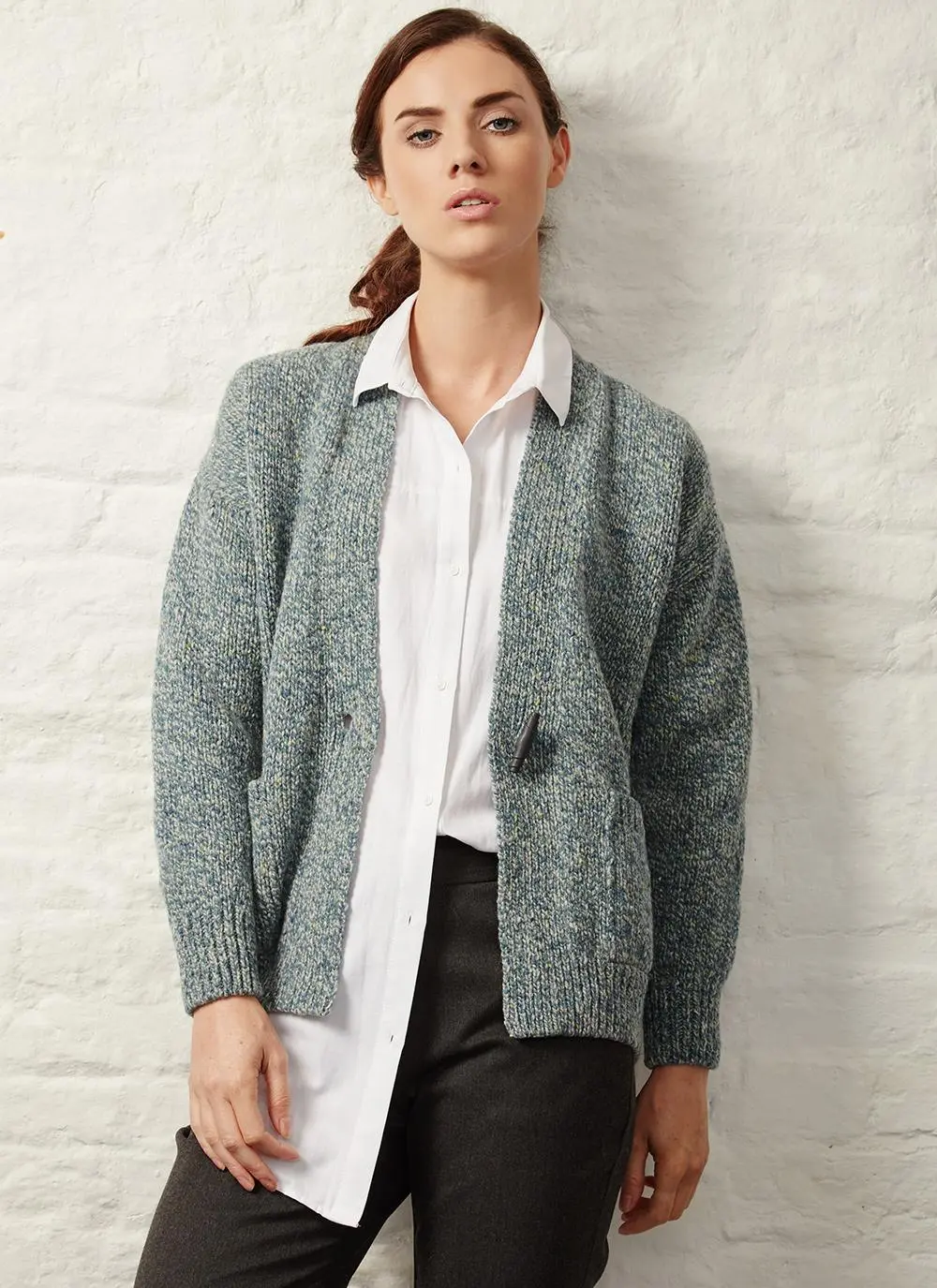 Fisherman Donegal Fleck Toggle Cardigan 
