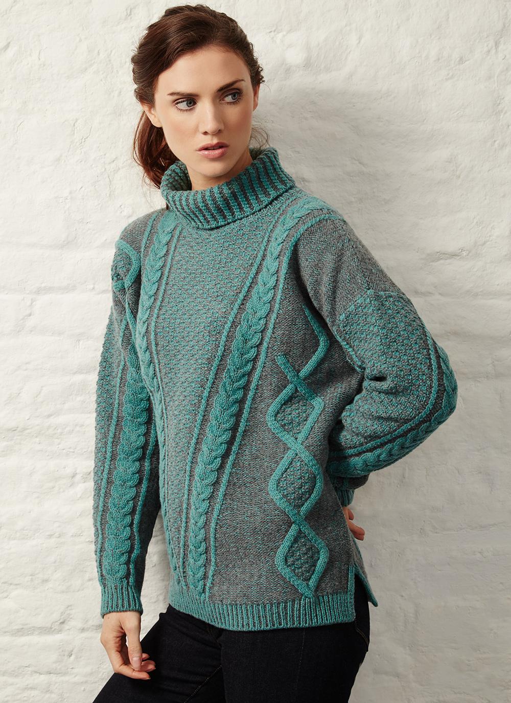 Fisherman Lambswool Plated Polo Neck 