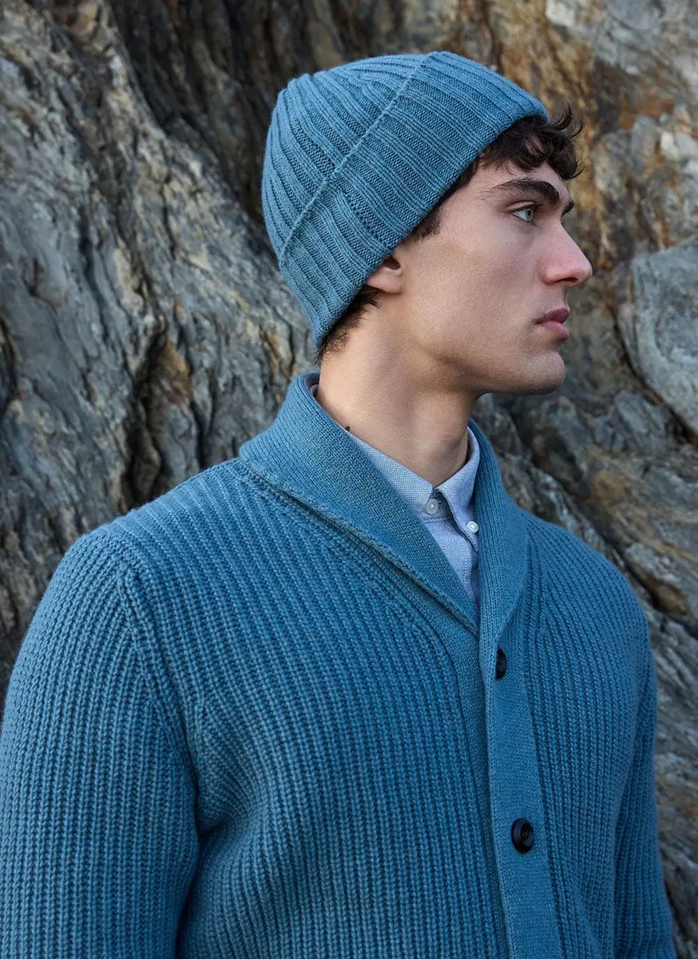 Lambswool Shawl Collar Cardigan 