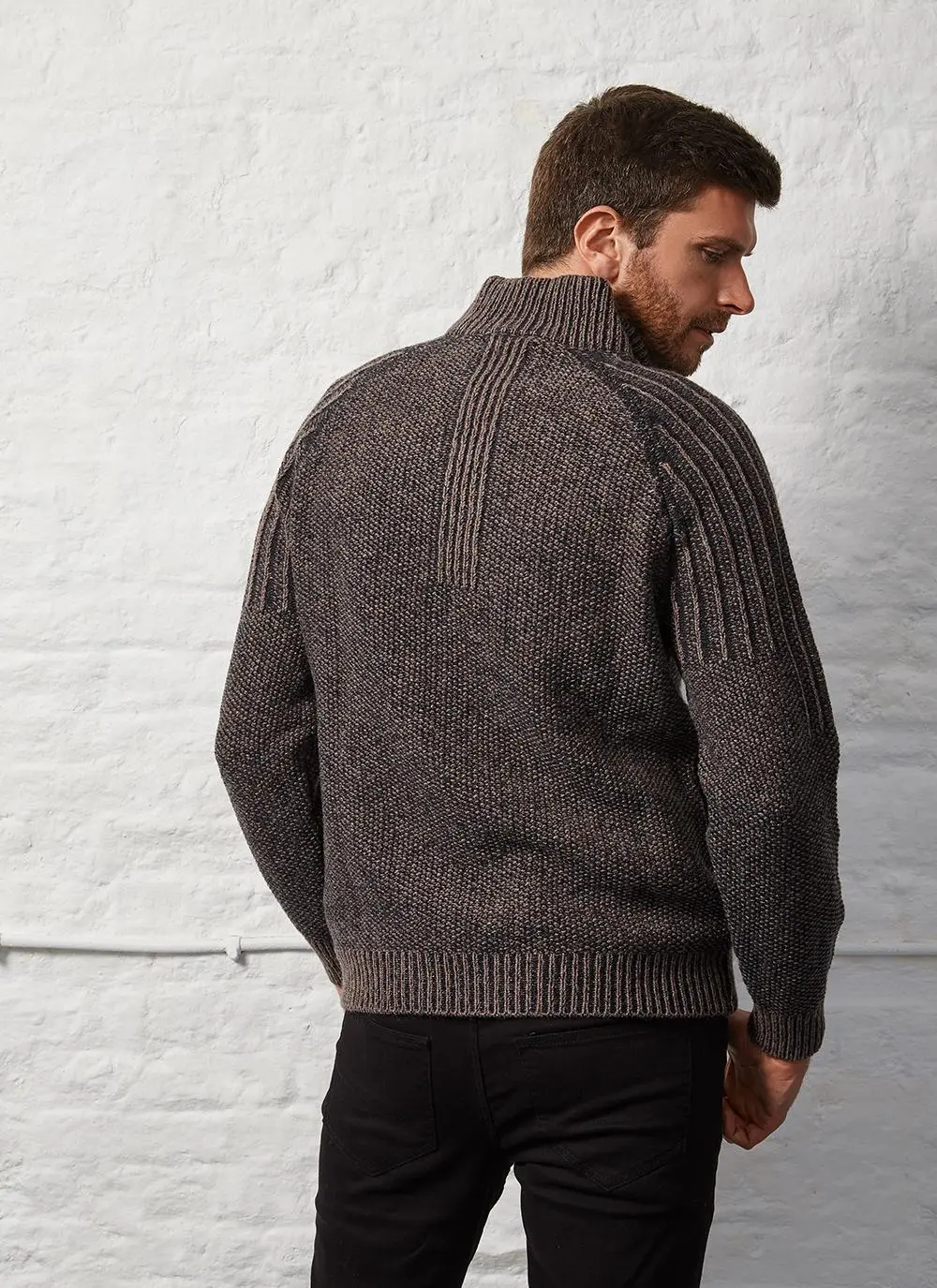 Fisherman Lambswool Zip Neck Sweater