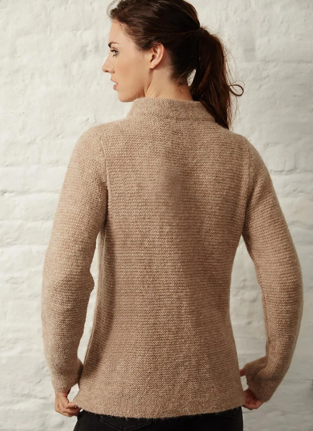 Fisherman Links Stitch Alpaca Sweater