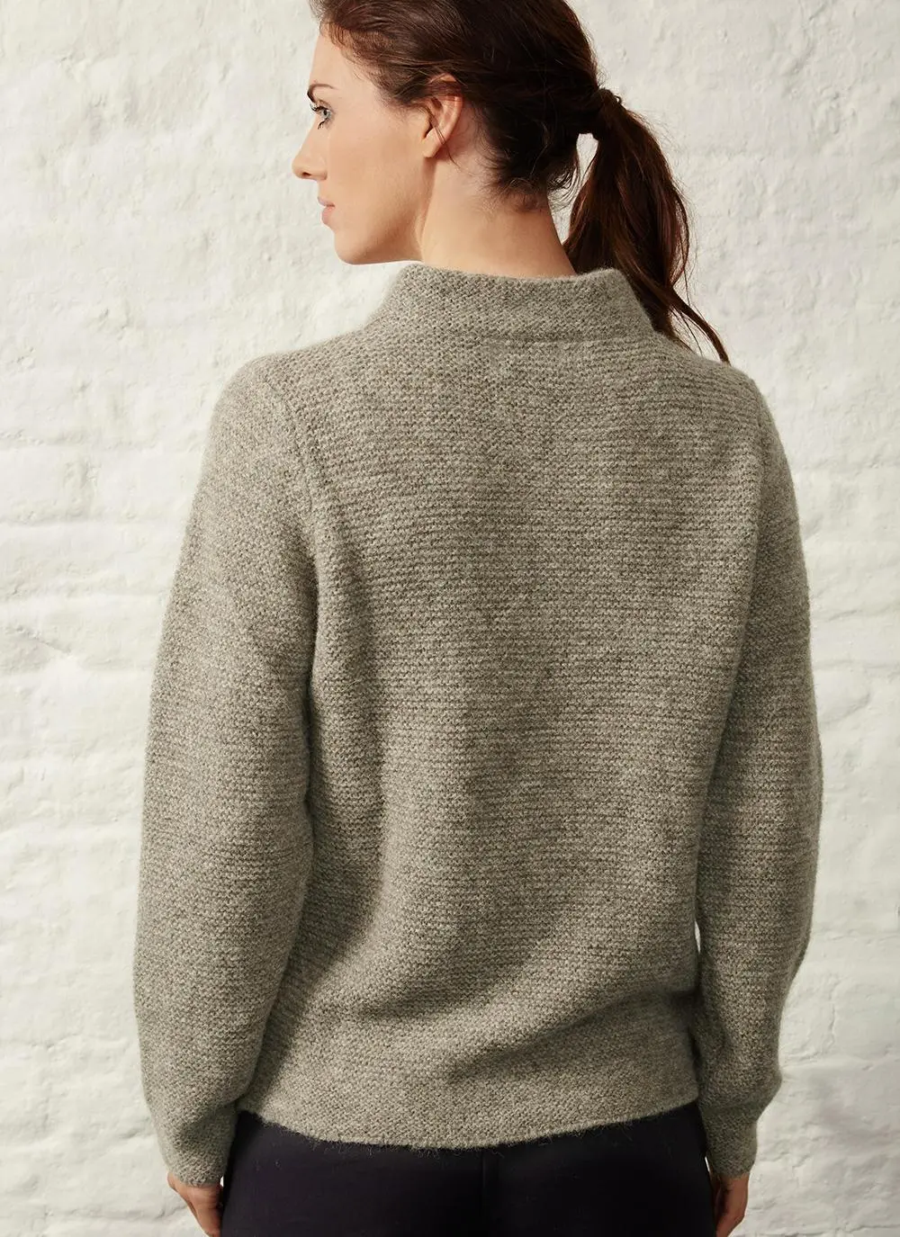 Fisherman Links Stitch Mock Neck Sweater